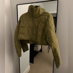 Packable Cropped Green Puffer